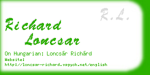 richard loncsar business card